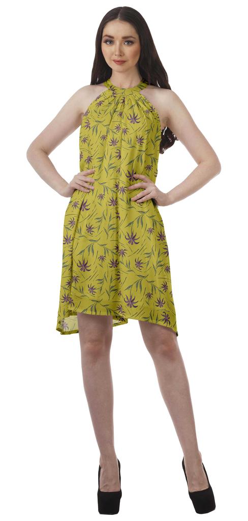 Moomaya Sukienki halter z nadrukiem Kobiety Wysoki dekolt Bez rękawów Tunika Kobiety