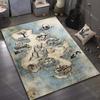 Island Treasure Map Print Carpet for Bedroom Living Room Bedside Sofa Floor Mat Modern Home Decor Area Rug Large Size