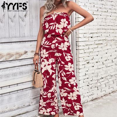 Damenmode, lässig, Blumendruck, Sommer, Frühling, ärmellose Hosen, Overalls und Strampler