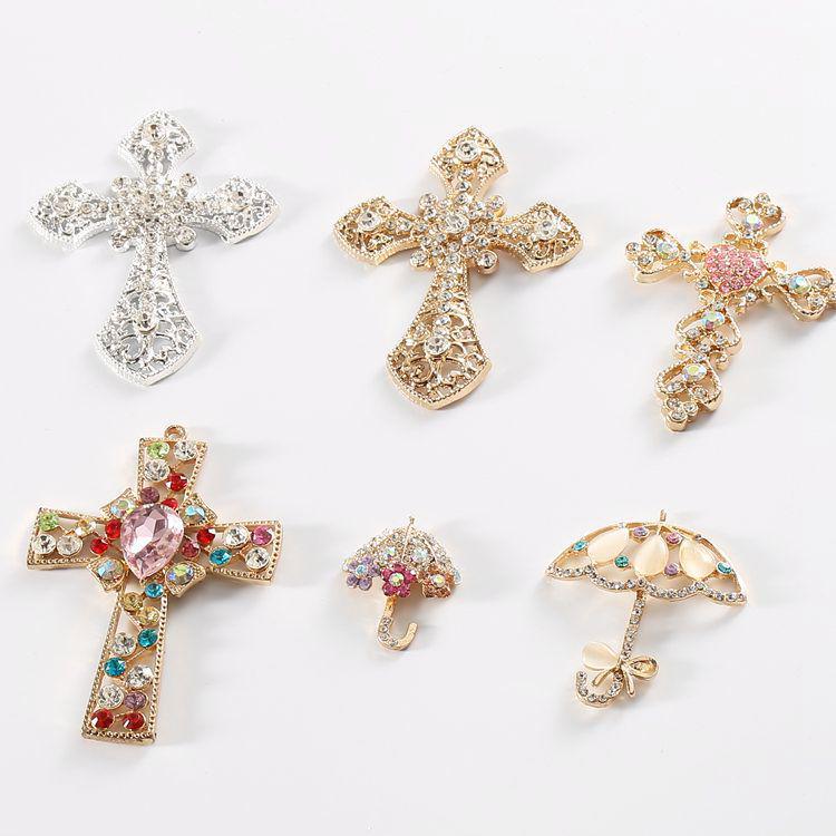 Cross Rhinestone Gem DIY Phone Case Accessories - Alloy Material