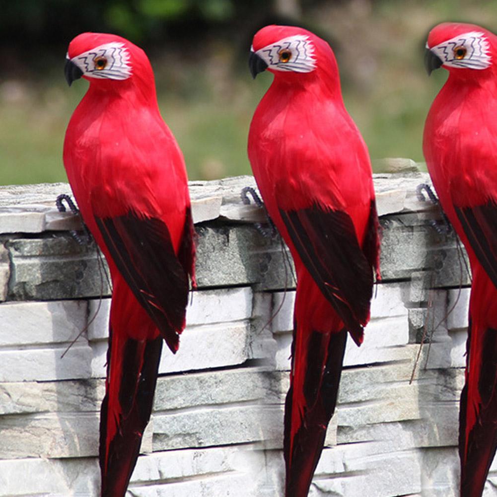 Simulation Feather Parrot Macaw Garden Home Decoration Fake Bird