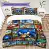 Sonic Print Pillowcase & Duvet Cover Set Anime Bedding for Room Decor Special Gift for Sonic the Hedgehog Fans.-Xin