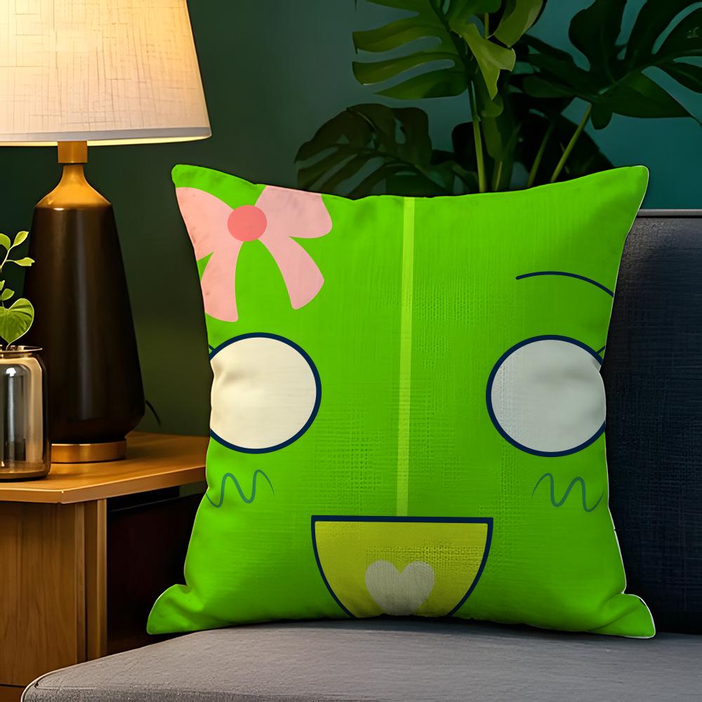 BFDI Batalla por la Isla del Sueño Funda de Almohada Funda de Almohada de Lino Natural Decoración a Doble Cara Funda de Almohada para Sofá Decoración del Hogar