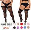 Sexy Over Knee Thigh High Lace Stockings With Silicone Anti-Slip Elastic Plus Size Stocking For Woman 3Xxxl 4Xl 5Xl