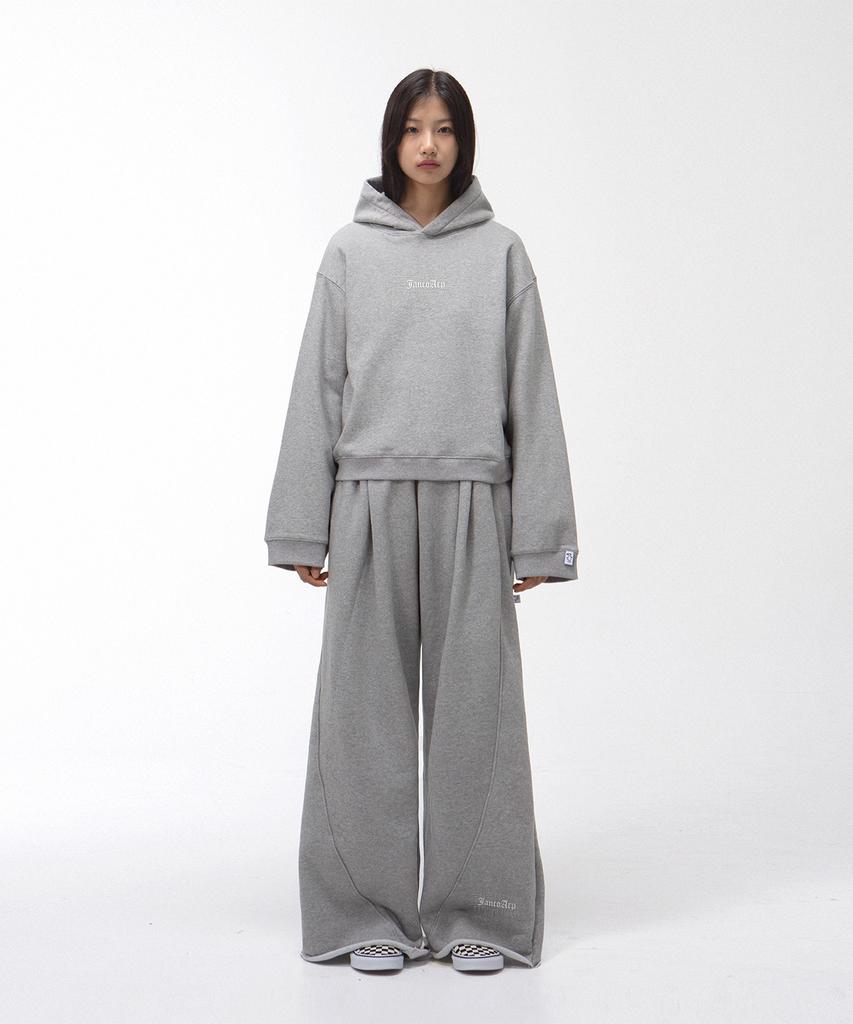 Yankoaleupeu Diploma Embroidered Wide Two-Pleat Sweatpants - Melange