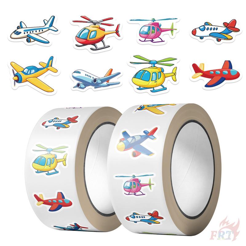 500Pcs/Roll Cartoon Airplanes Kids Rewards Stickers - DIY Scrapbooks Album Decor Sealing Label Decals