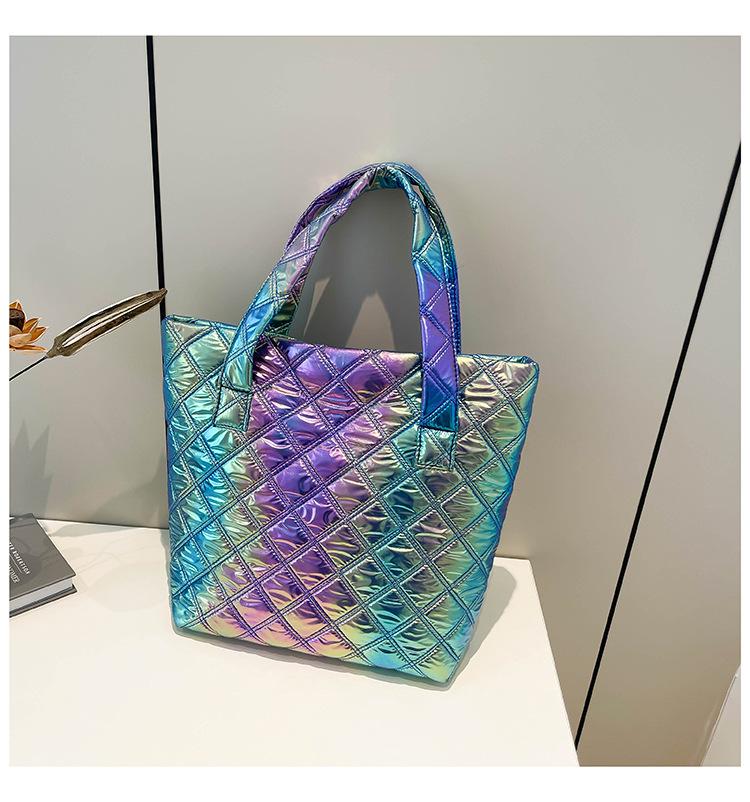 

Модная плечевая сумка большой вместимости, повседневная сумка-тоут для поездок разноцветный