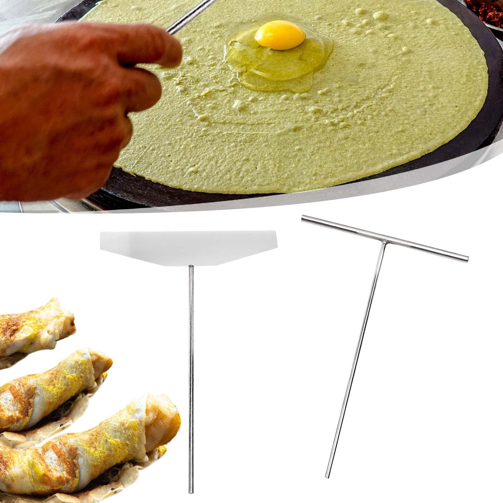 

Crepe Spreader and Spatula Kit, Portable Pancake Cooking Tool Utensil Batter Spreader for Kitchen, Dining Room, Camping Snack 13cm width Turner