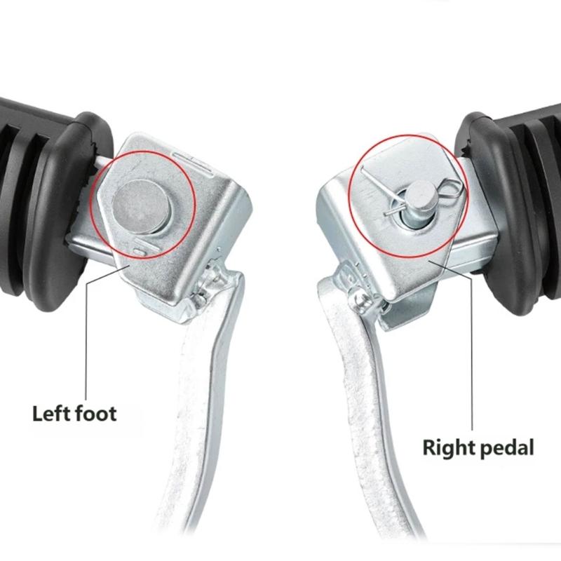 Front Foot Peg Replacement Set for GN125 Motorcycles, Matching Left and Right Rubber Pads with Ribbed Detail and Metal Brackets for Repair Work