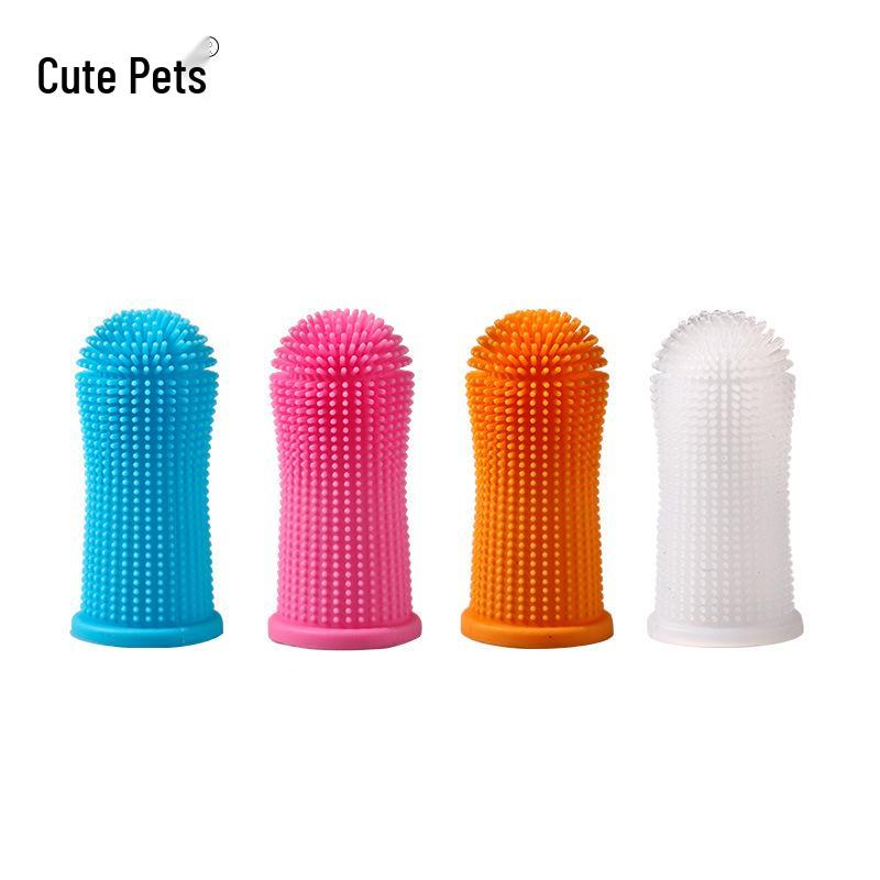Silikonowy Zestaw Szczoteczka do Zębów dla Zwierząt na Palec dla Psów i Kotów