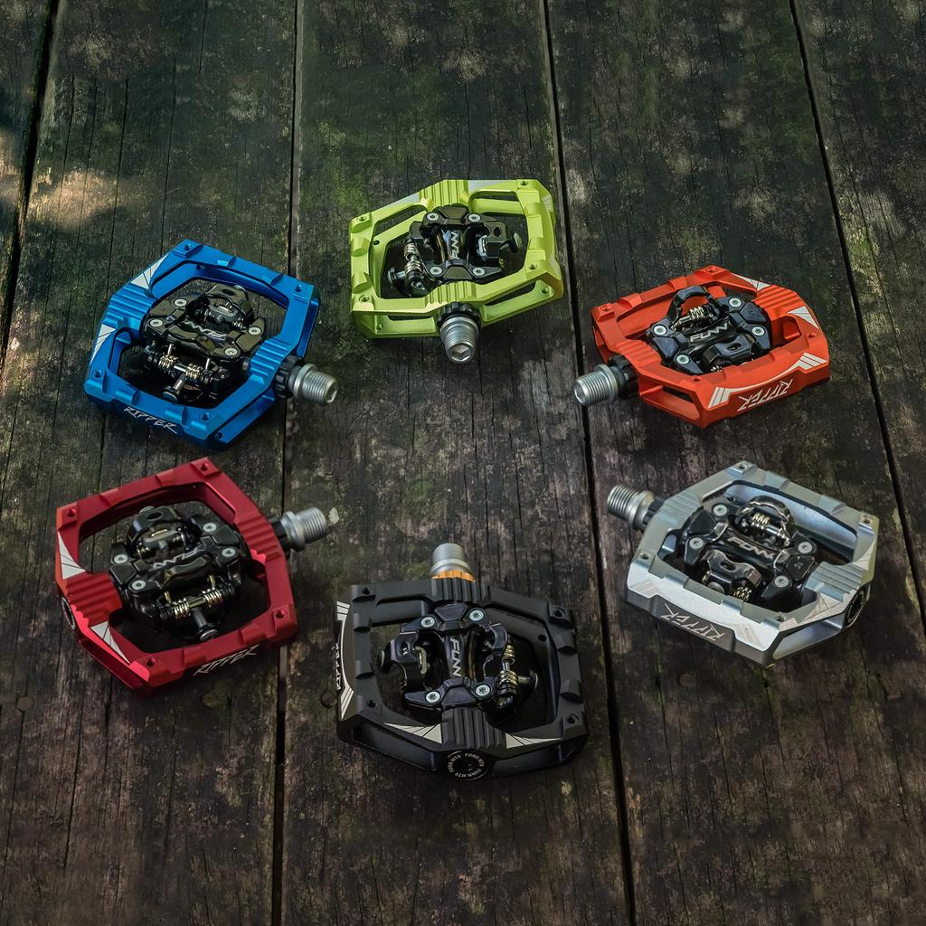 Funn Ripper Bicycle Pedals SPD Compatible Mountain Bike Pedals AES System Suitable for Mountain BMX Gravel and More - Dual-Sided - Spring-Loaded -