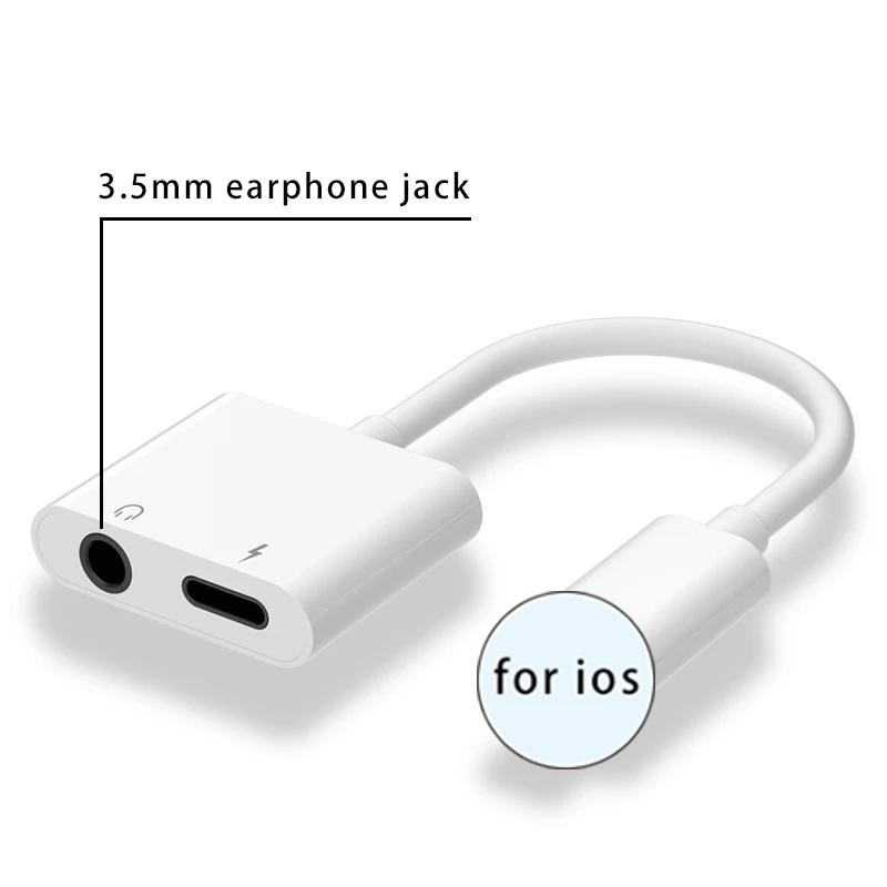 2 In 1 OTG Usb For Iphone Xs Max Xr X 7 8 Plus Adapter Charging Port To 3.5mm Cable Splitter