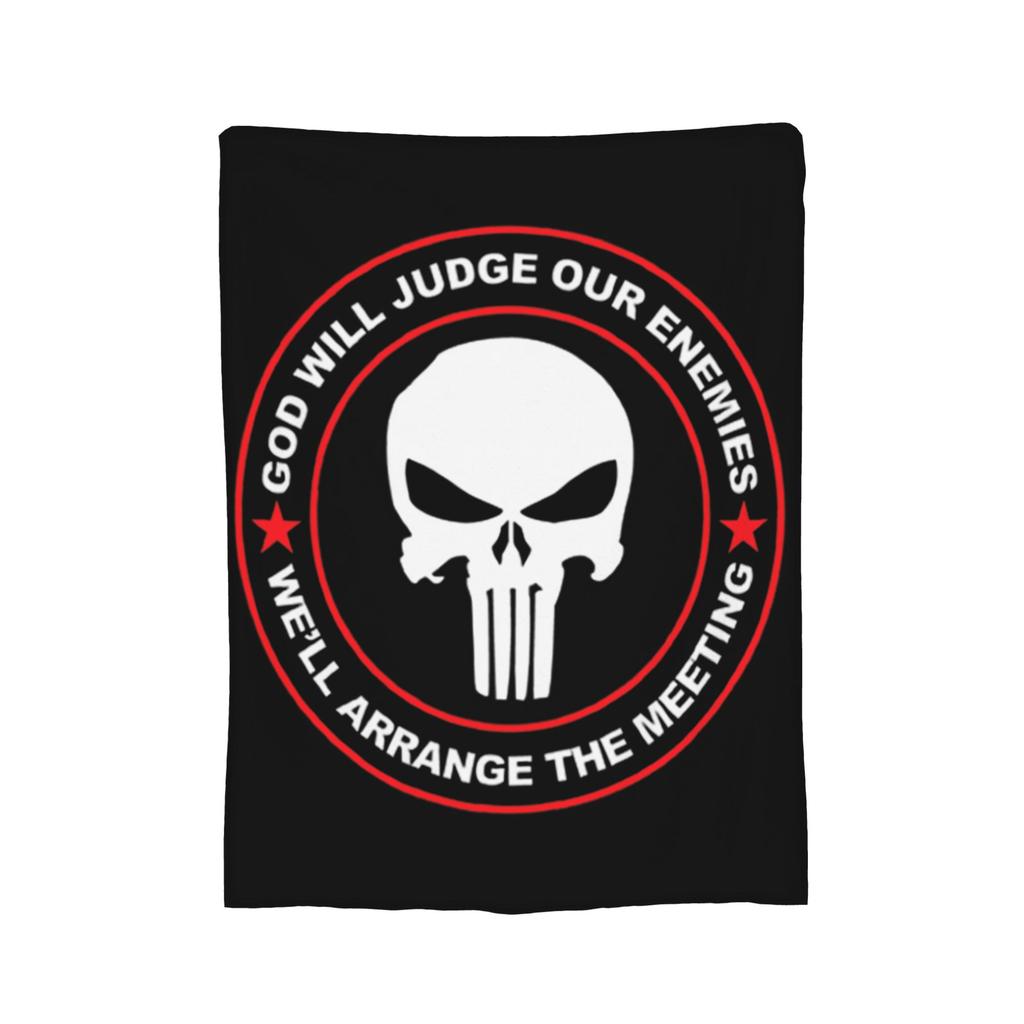Punishers American Flag United States USA Blanket Cover Fleece Soft Throw Blanket for Bedroom Sofa Bedroom Quilt