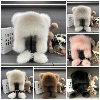 Winter Cold and Warm Simulation Fox Hair Ear Protection Hat Little Raccoon Overlord Hat Fashion Internet Celebrity Hat