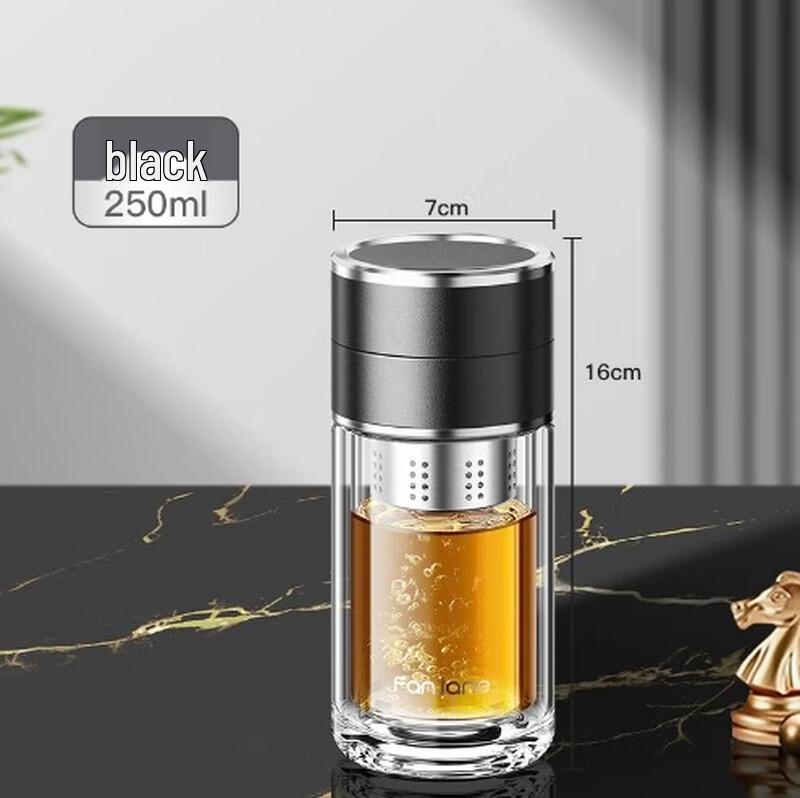 Shuixi (SX) Portable Double-Layer Glass Tea Cup with Filter