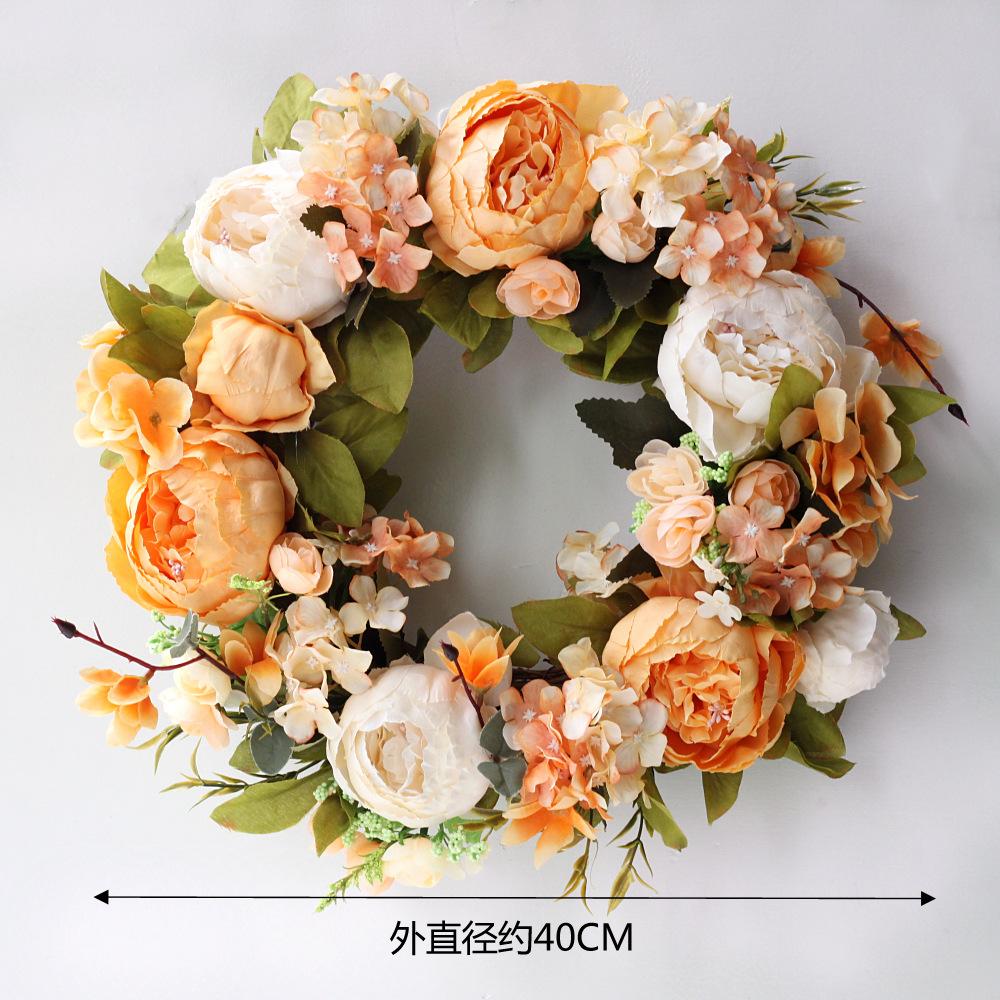 Artificial Peony Wreath Garland Rattan Home Decor Wedding Wreath Flower Home Door Decoration Wedding Centerpieces for Tables