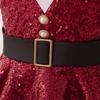 Kids Girls Santa Claus Xmas Princess Sequins Dress Children Christmas New Year Cosplay Costumes Kindergarten Performance Role Play Outfit