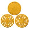 3Pcs Non-Slip Silicone Pot Pads Hot Pads Coaster Kitchen Table Mat Placemat For Home Wedding Birthday Party Decoration 20cm