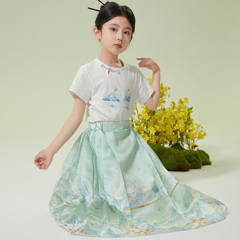 Little Tiger Padi Girls Summer Embroidered T-shirt Set 110cm