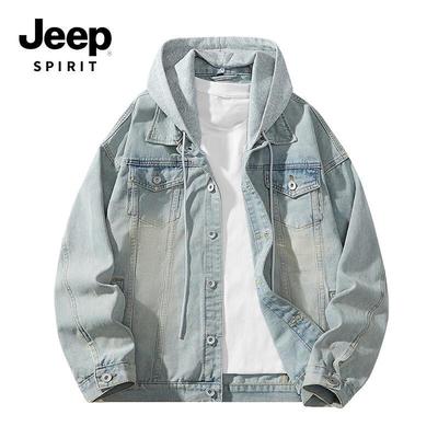 JEEP SPIRIT Men's Distressed Denim Jacket K718
