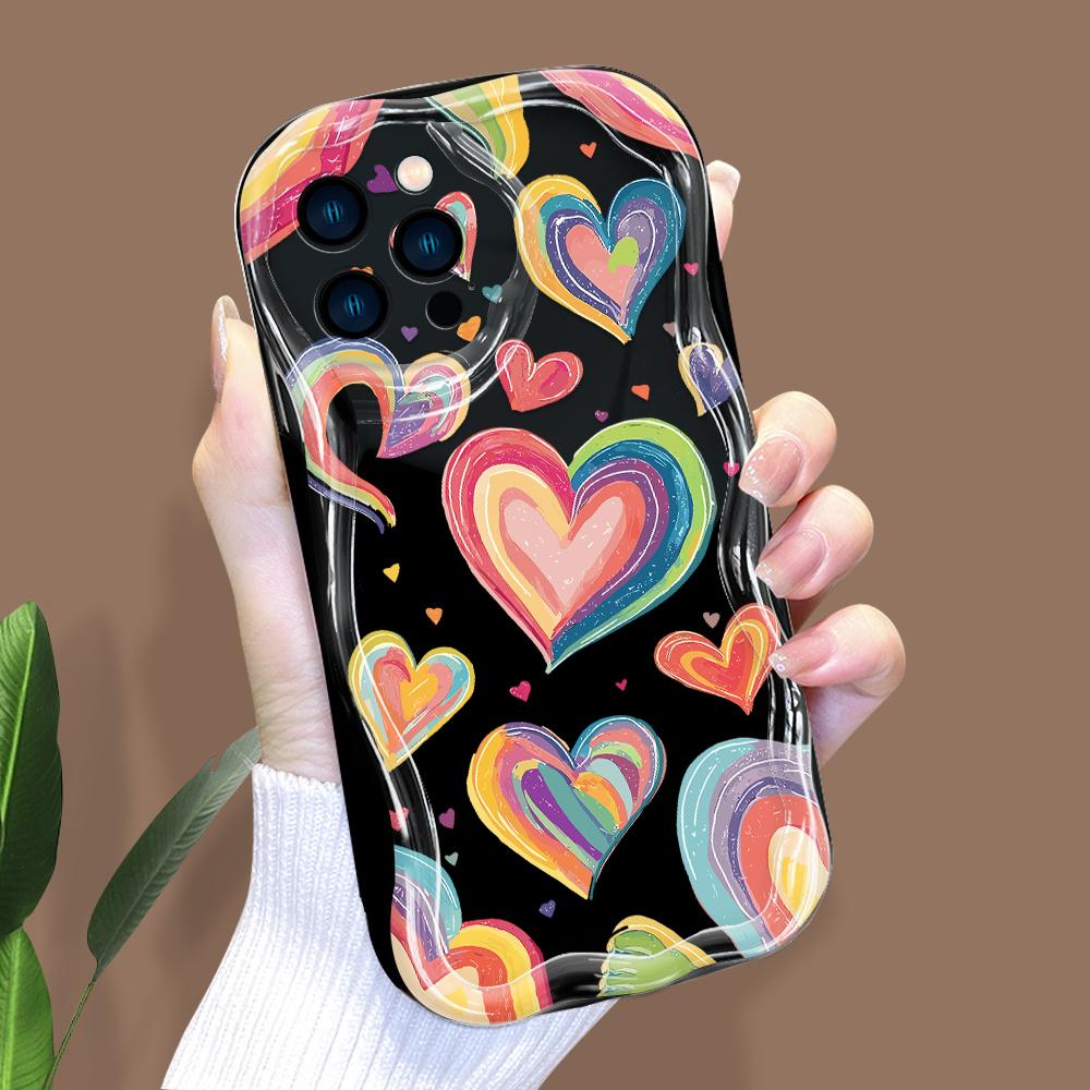 Model de desene animate Carcasă cu textura cremă Marginea ondulată Husă din silicon moale Husă pentru telefon pentru iPhone Samsung Huawei Honor Xiaomi Redmi Infinix Tecno