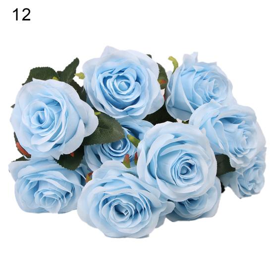 Faux Flower Realistic Looking Eye-catching Practical Good 10 Heads Wedding Party Faux Bouquet Decoration for Dorm