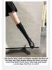 2024 Fall/Winter Women's Real Leather Elastic Knight Boots - Thick-Soled, Small-Sized, Knee-High