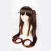 Women Genshin Impact HuTao Cosplay 110cm Long Wig Brown Wig Cosplay Anime Cosplay Wigs Heat Resistant Synthetic Wigs Halloween