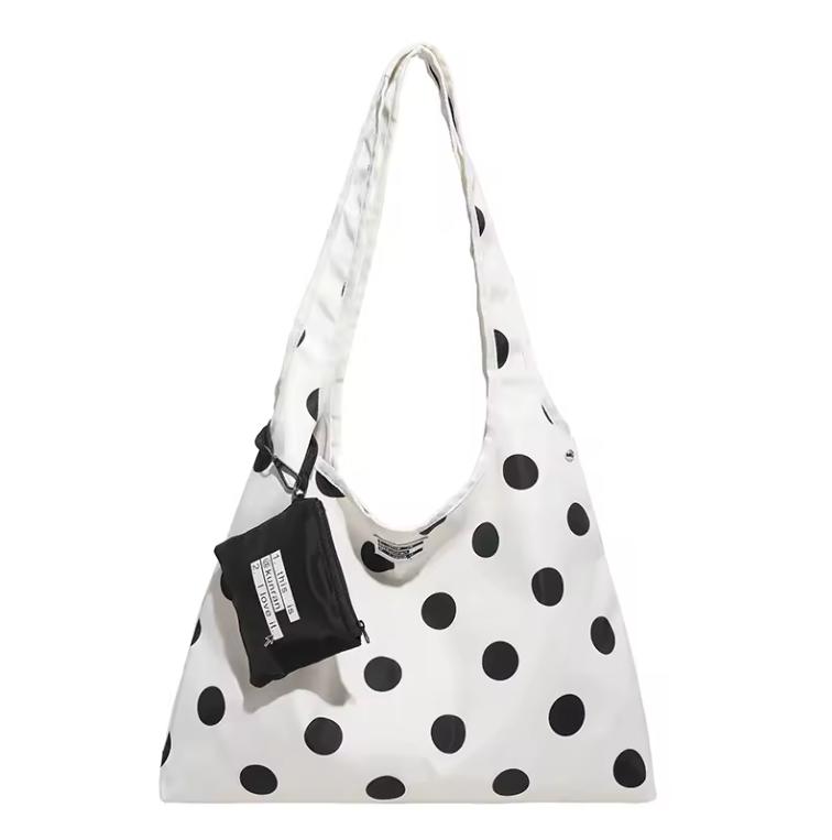 

New Large Capacity Tote Handbag Polka Dot Shoulder Bag Fashion Top-Handle Bags Vintage Hobo Bucket Bag Commuting Underarm Pouch