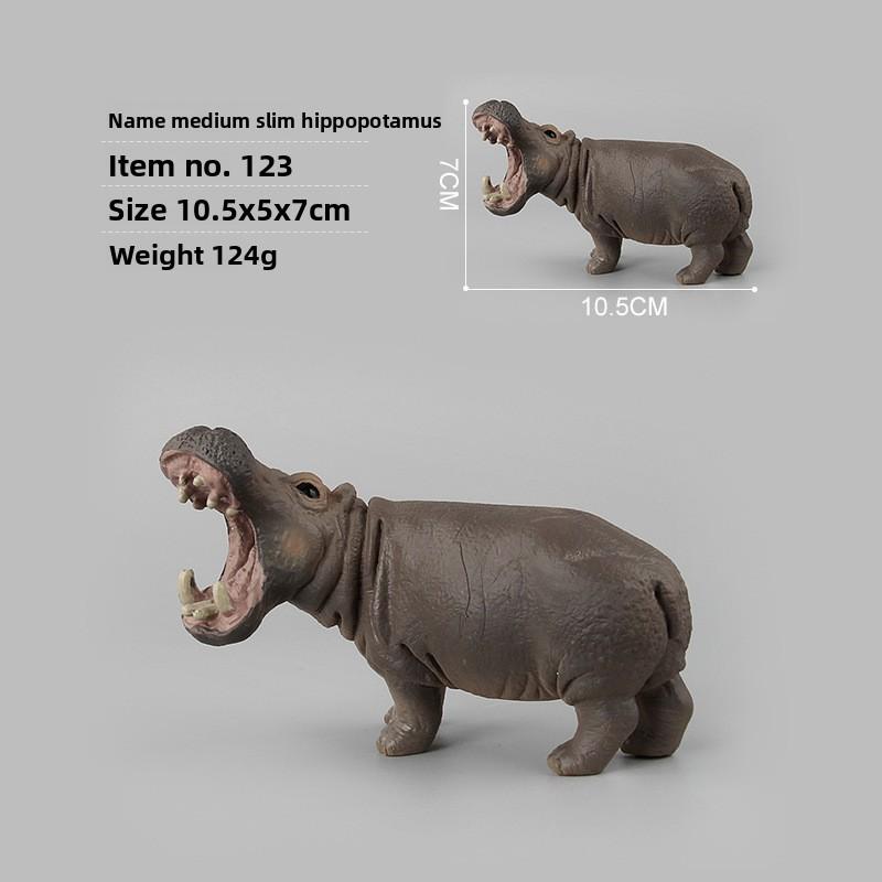 Wild Animal Pvc Hippo Model Set For Kids And Collectors