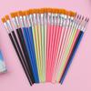 12 colored flat round head set plastic hook line digital oil paint brush nylon hair graffiti kindergarten drawing watercolor pen