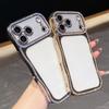 KEYSION Plating Transparent Wavy Rhinestone Phone Case for iPhone 13 14 15 16 17 Pro Max Air 16 Plus Lens Protector Shockproof Cover