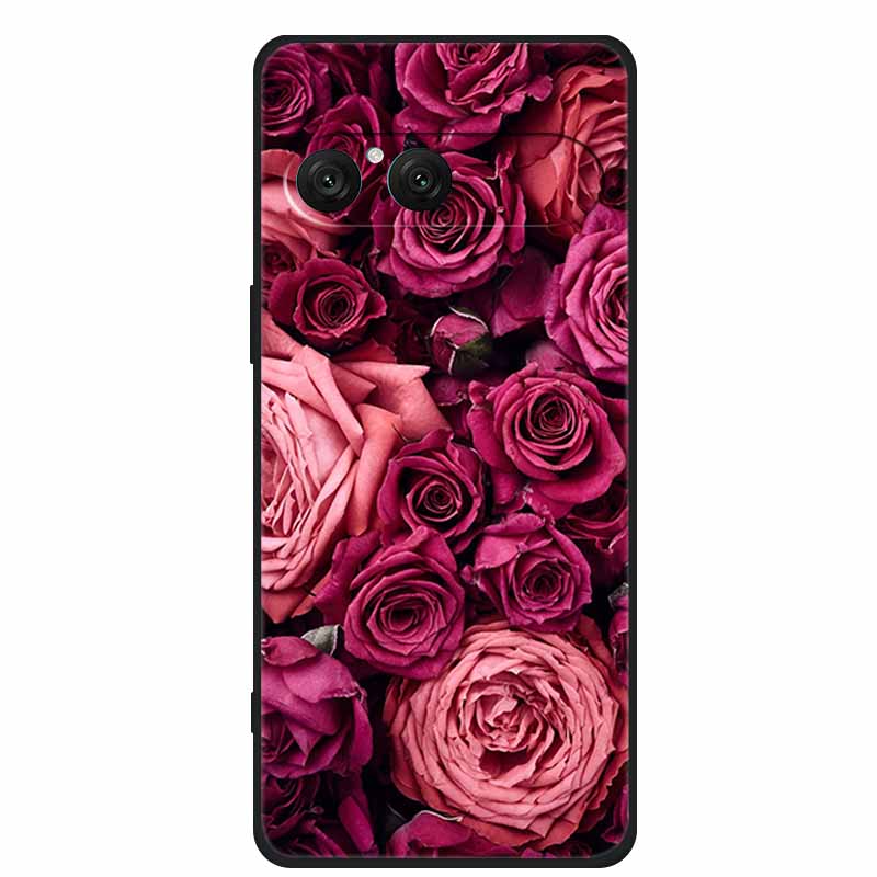 For Sony Xperia 10 VII Phone Case Flowers Black Silicone TPU Soft Coque For Sony Xperia 10 VII 5G 2025 Back Cover Case Shell Bag Sony Xperia 10 VII