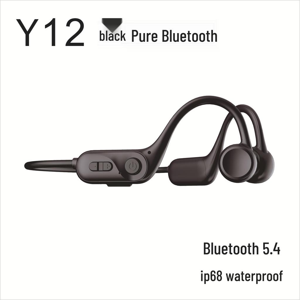 Y12 Waterproof Bone Conduction Bluetooth Earphones for Sports and Swimming – High Quality Sound, Ear-Hook Design