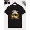 European Size IF YOU ARE NOT A SHEEP Letters Print Men's Crew Neck Short Sleeve Tee Fashion T-Shirt, Casual Comfy Breathable Top