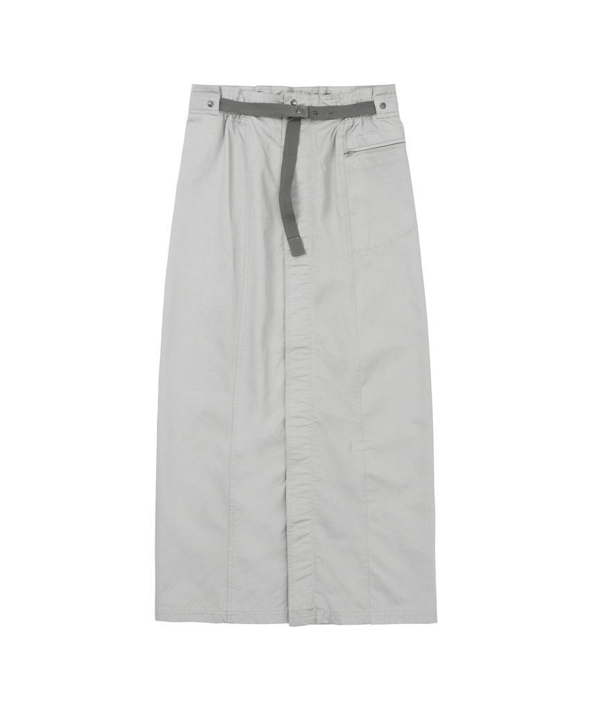 Wellbeing Express Belted Long Skirt Gray