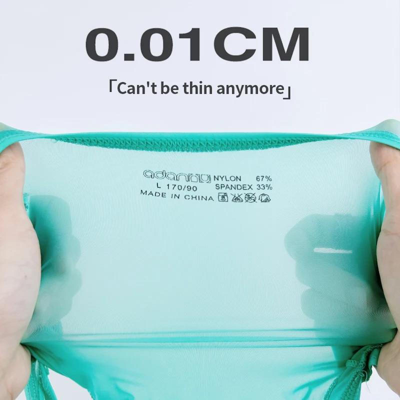 Men Erotic Clothing Men Bikini Briefs Transparent Gay Sexy Underwear Soft Ice Silk Low Waist Mens Panties Breathable Quick Drying Sports Brief AD782