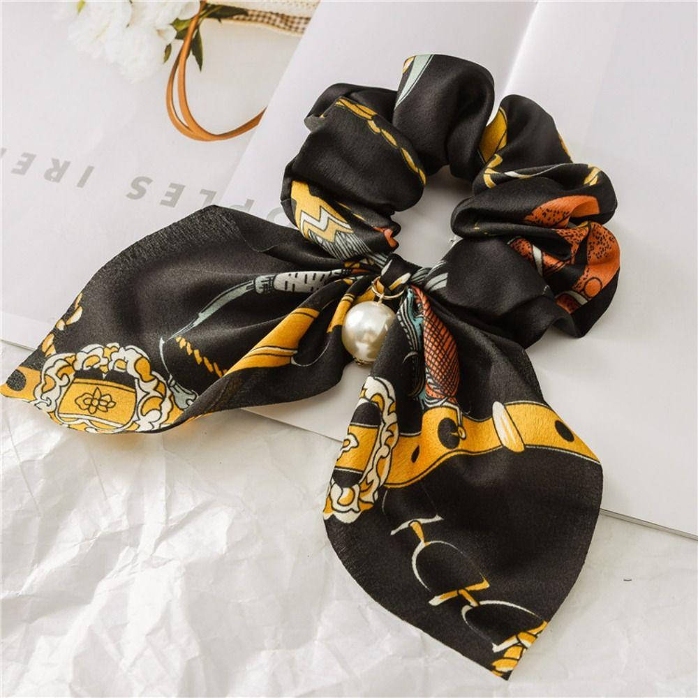 Bowknot Hair Tie Large Intestine Pearl Headwear New Hair Accessories