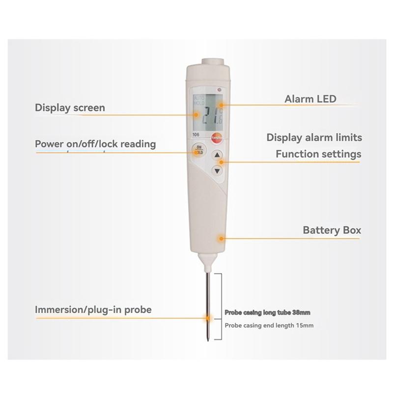 A60Z Top Folding Probe Thermometer Penetration LCD Digital Thermometer Food Safety Thermometer
