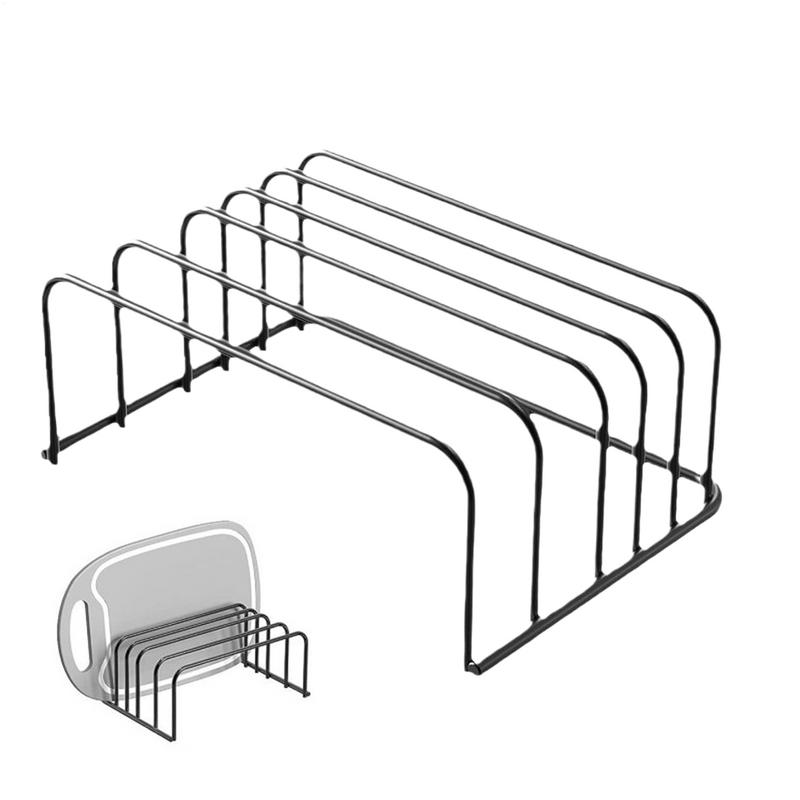 Kitchen Cutting Board Holder Multi-functional Space-Saving Non-slip Pot Lid Organizer 5 Slot Storage Rack Countertop Accessories