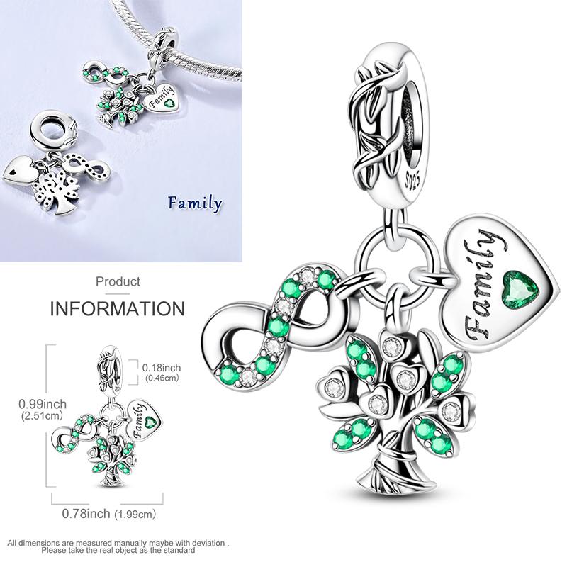 Neuer 925er Silber Kaktus Kleeblatt Anhänger Frühlingsgrüne Serie Perlenanhänger Für Original Perlenarmband DIY Schmuck