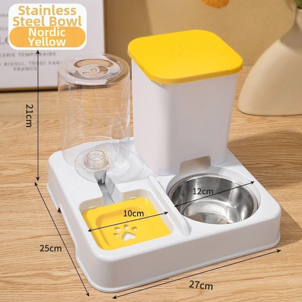 Large Capacity Automatic Pet Feeder Portable 2 In 1 Non-Slip Pet Bowl Pet Supplies 5 Colors Pet Integrated Food Bowl