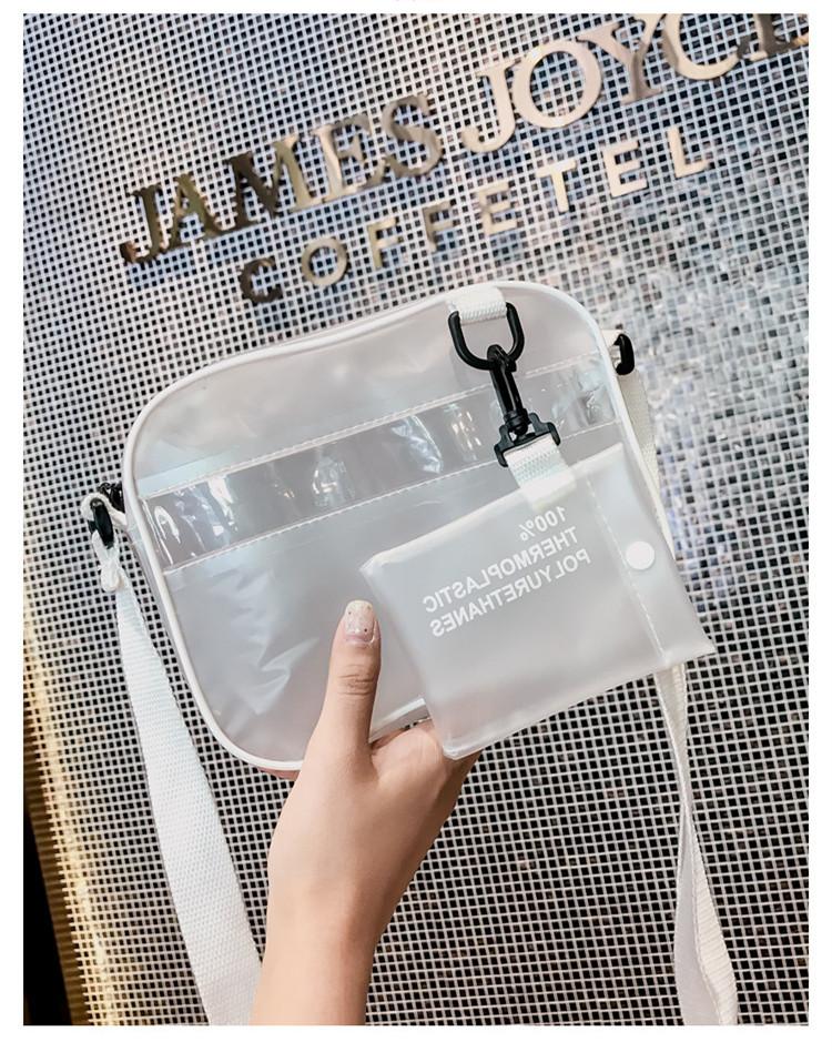 Lässige durchsichtige PVC-Tasche Damen Umhängetaschen Gelee Kleine Handytaschen Schultertasche Handtasche Kartenhalter Durchsichtige Damen Geldbörse