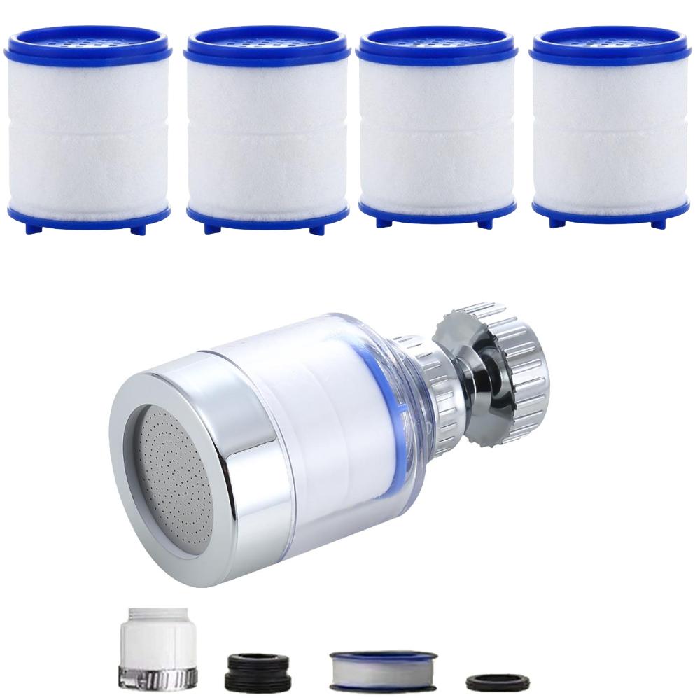 Faucet Water Purifier 360 Degree Rotating Faucet Filters Bubbler Mount Anti-splash Faucet Water Clean Filter Element Purifier