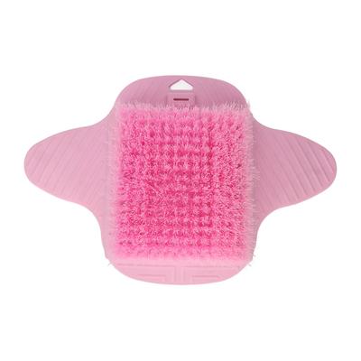 Fußbürste mit Saugnapf Wandmontierter Fußschrubber Sohlenreinigung Massage Peelingbürste Rosa