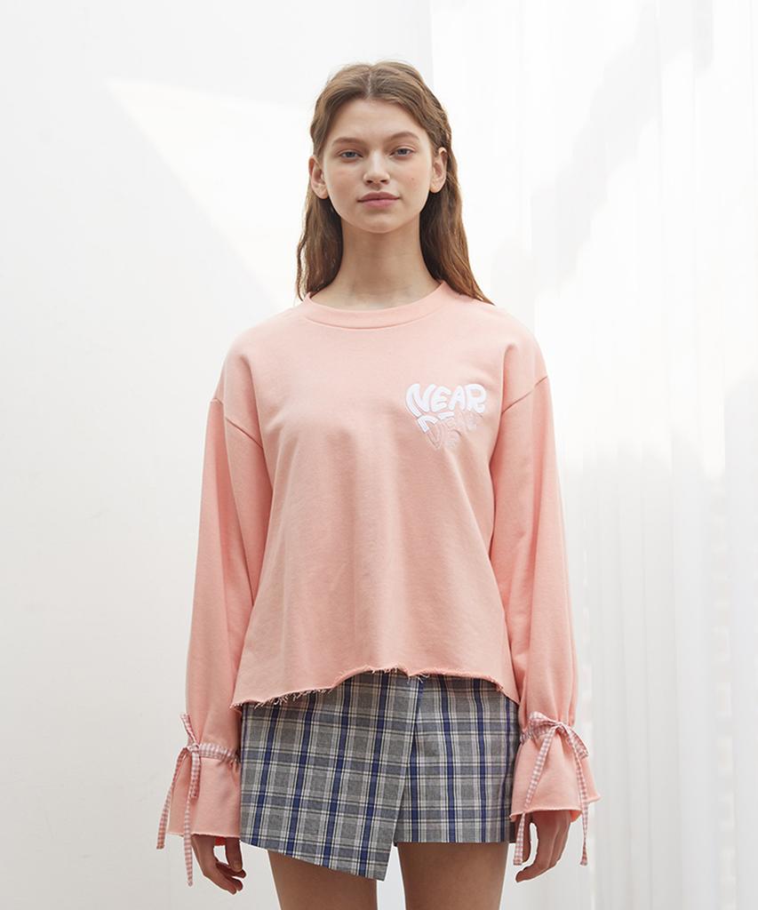 Near And Dear Banding Point Sweet T-Shirt Pink