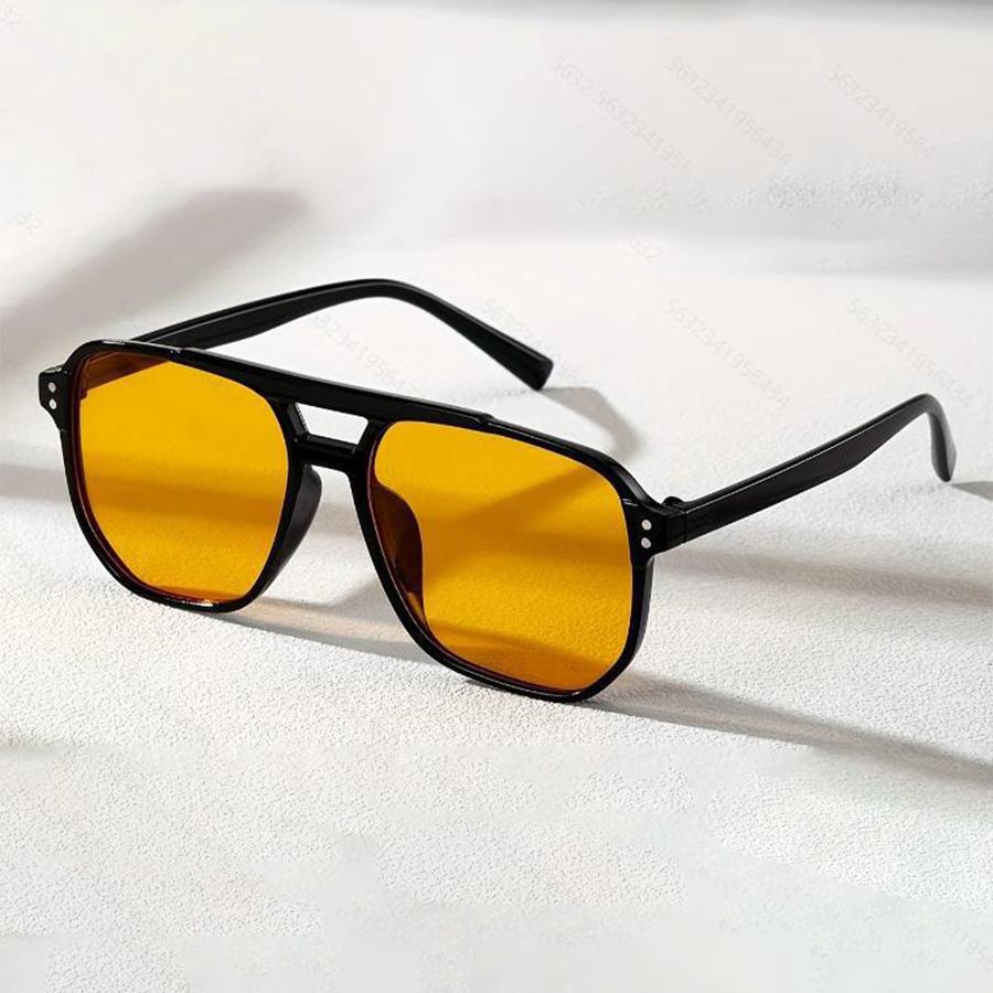 Fashionable Double-Bridge Sunglasses Available In Multiple Colors Unisex Eyewear