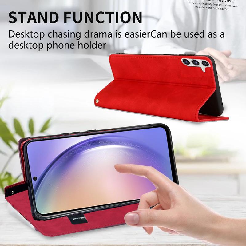 Matte Book Leather Wallet Flip Case For Samsung Galaxy A04S A14 A54 A53 S21 S22 S23 Ultra Plus Xiaomi Redmi Note 12 iPhone 14 13 12 11 Pro Max Cover