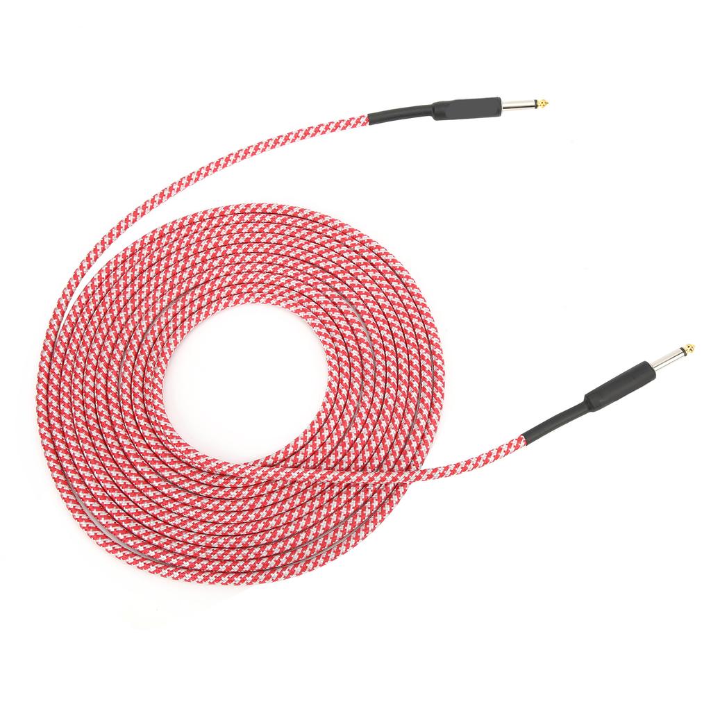 Musical Instrument Cable Braided Shielding Audio Extension Cord with NickelPlated Plug 6 Meter