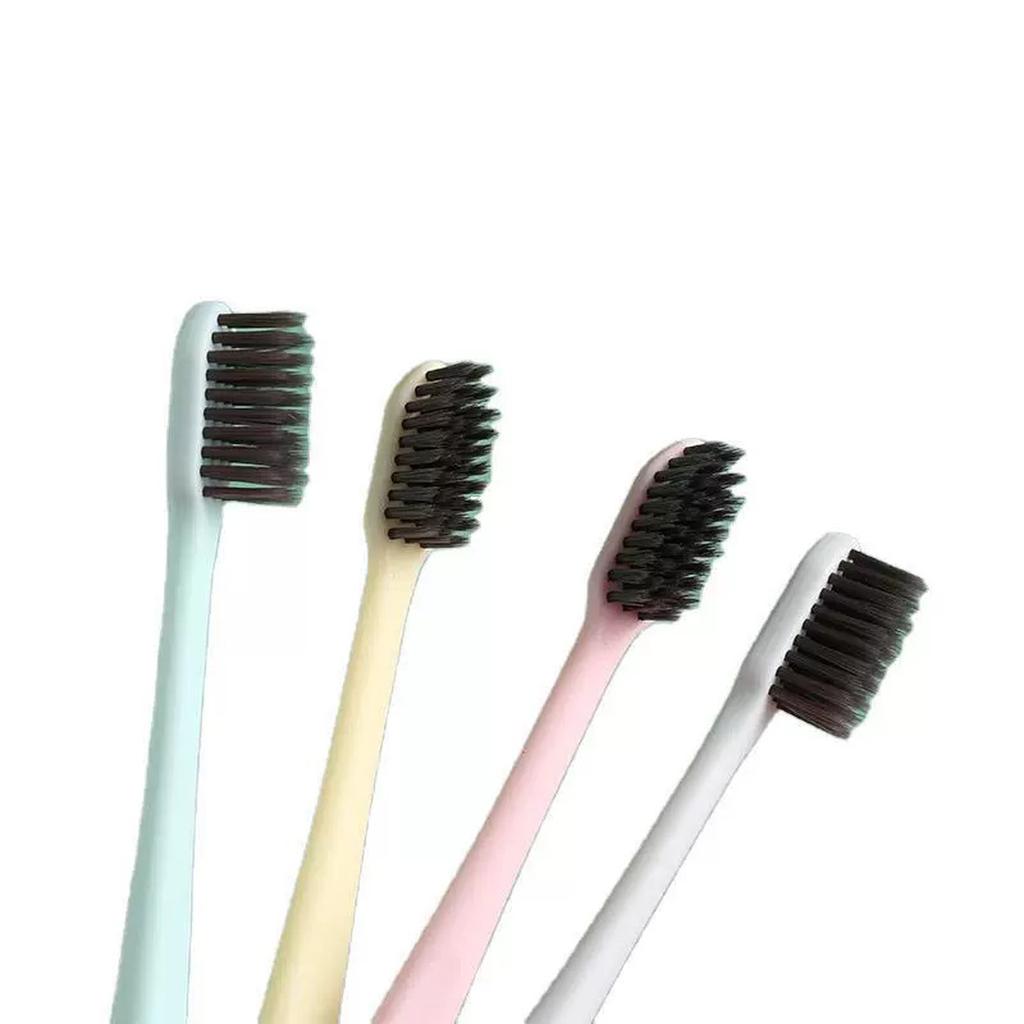 Charcoal Toothbrush for Adults Soft Bristle Toothbrush Set Small Head Manual Soft Bristles Toothbrush with Cover Travel Package
